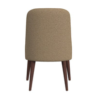 Guy Dining Chair with Dark Amber Tapered Legs, Brown Boucle Fabric -BM334489