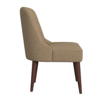 Guy Dining Chair with Dark Amber Tapered Legs, Brown Boucle Fabric -BM334489