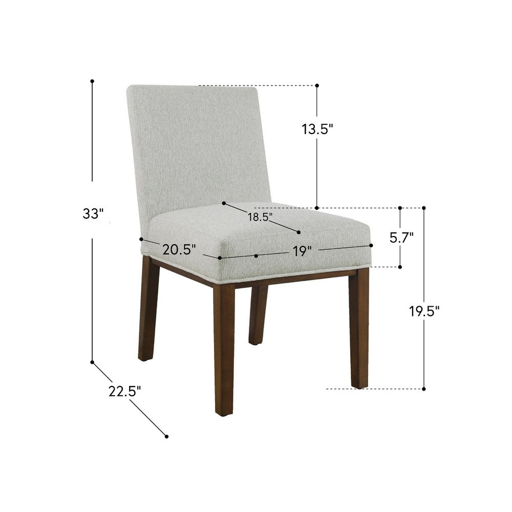 Jan Dining Chair with Espresso Wood Legs, Classic Gray Woven Fabric -BM334492