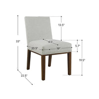 Jan Dining Chair with Espresso Wood Legs, Classic Gray Woven Fabric -BM334492