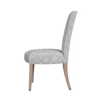 Jay Dining Chair Set of 2, Light Gray Floral with Animal Motifs Fabric -BM334494