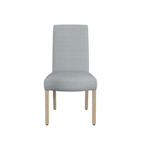 Jay Dining Chair Set of 2, Scalloped Details, Light Gray Woven Fabric -BM334495