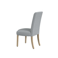 Jay Dining Chair Set of 2, Scalloped Details, Light Gray Woven Fabric -BM334495