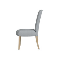 Jay Dining Chair Set of 2, Scalloped Details, Light Gray Woven Fabric -BM334495