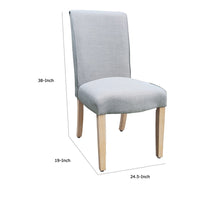 Jay Dining Chair Set of 2, Scalloped Details, Light Gray Woven Fabric -BM334495