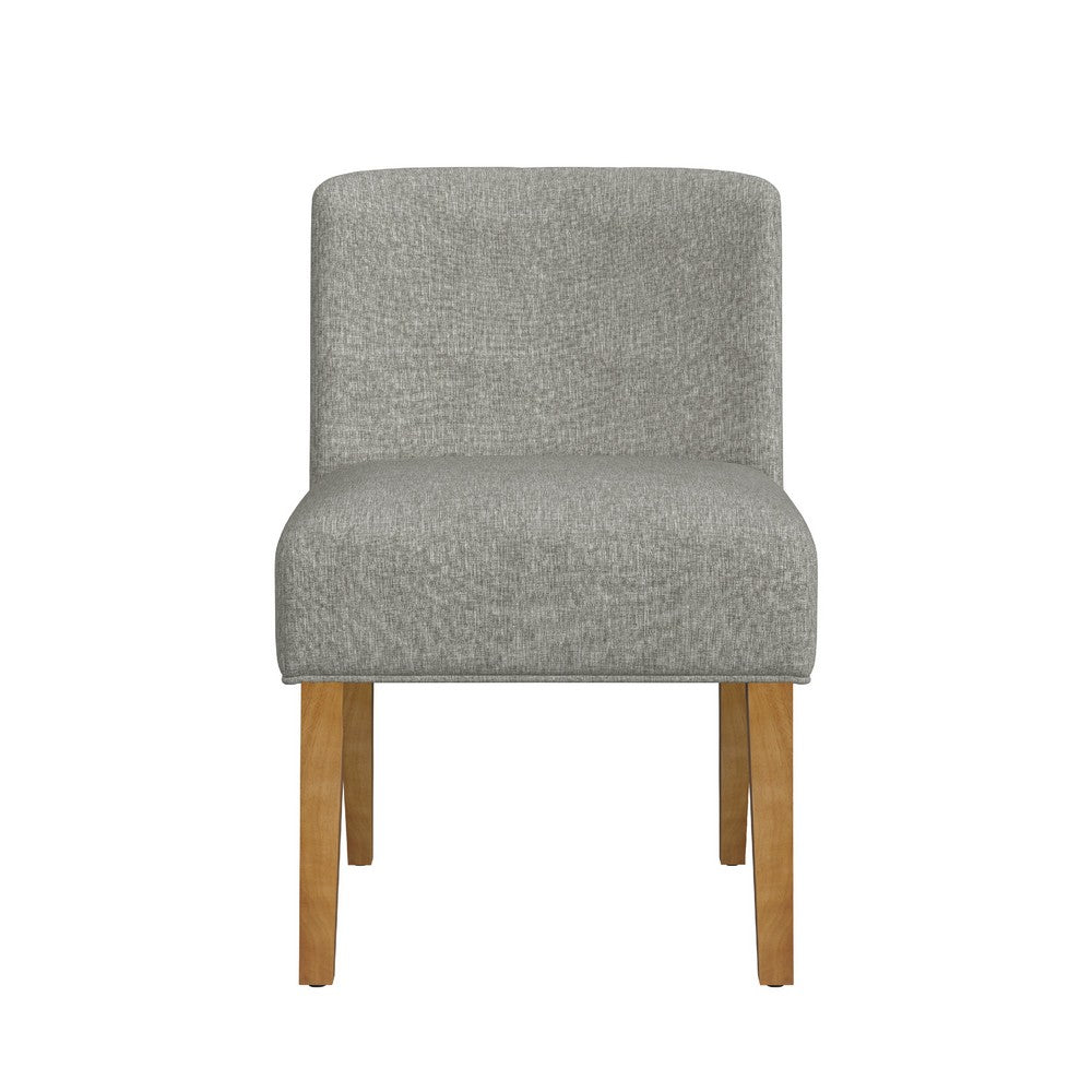 Kip Dining Chair with Honey Oak Wood Legs, Soft Gray Woven Fabric -BM334497