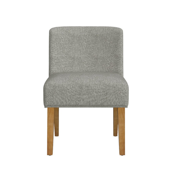 Kip Dining Chair with Honey Oak Wood Legs, Soft Gray Woven Fabric -BM334497