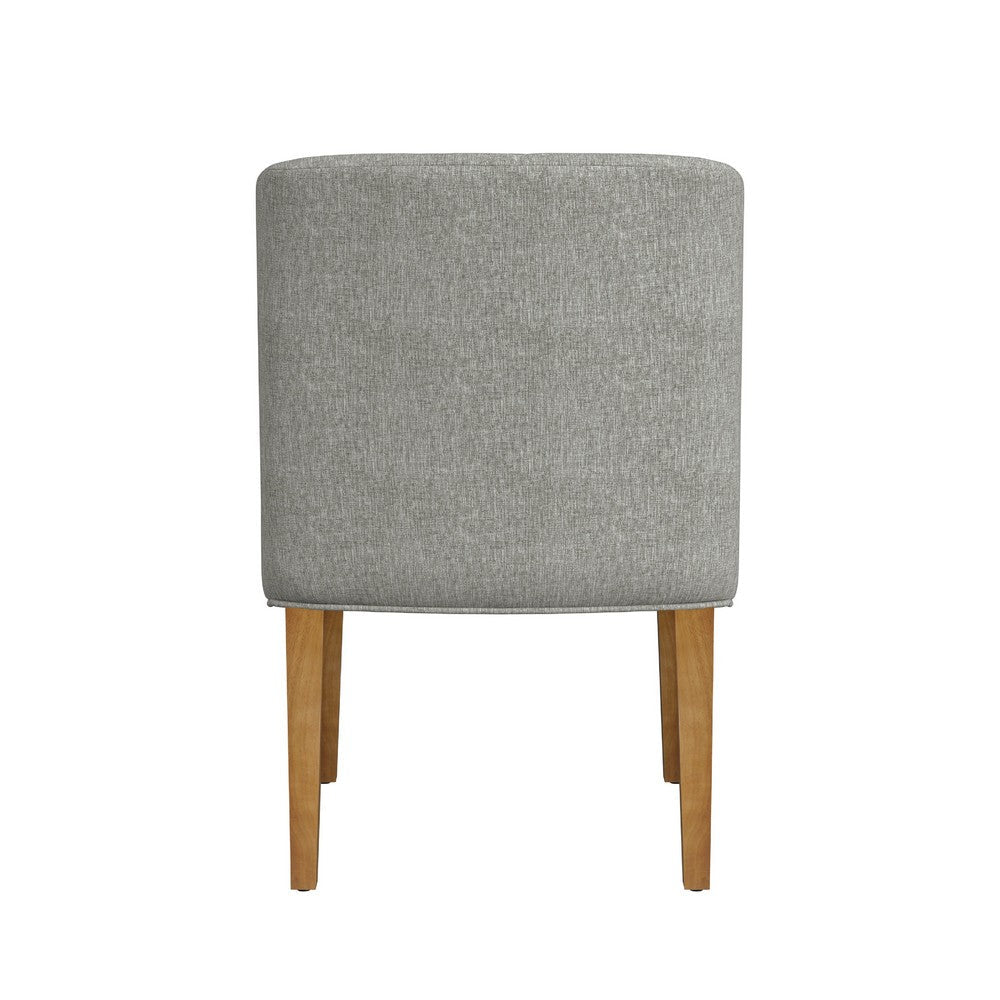 Kip Dining Chair with Honey Oak Wood Legs, Soft Gray Woven Fabric -BM334497