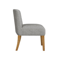 Kip Dining Chair with Honey Oak Wood Legs, Soft Gray Woven Fabric -BM334497