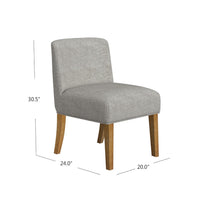 Kip Dining Chair with Honey Oak Wood Legs, Soft Gray Woven Fabric -BM334497