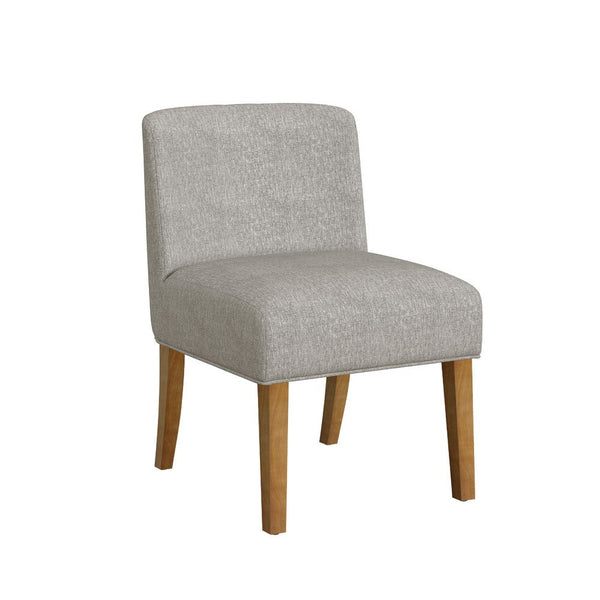 Kip Dining Chair with Honey Oak Wood Legs, Soft Gray Woven Fabric -BM334497