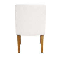 Kip Dining Chair with Honey Oak Wood Legs, Cream White Boucle Fabric -BM334498