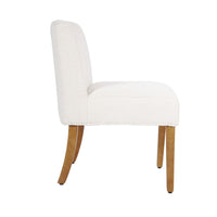 Kip Dining Chair with Honey Oak Wood Legs, Cream White Boucle Fabric -BM334498