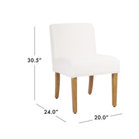 Kip Dining Chair with Honey Oak Wood Legs, Cream White Boucle Fabric -BM334498