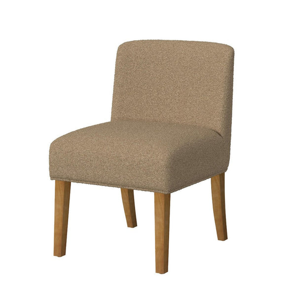Kip Dining Chair with Honey Oak Wood Legs, Soft Brown Textured Boucle -BM334499