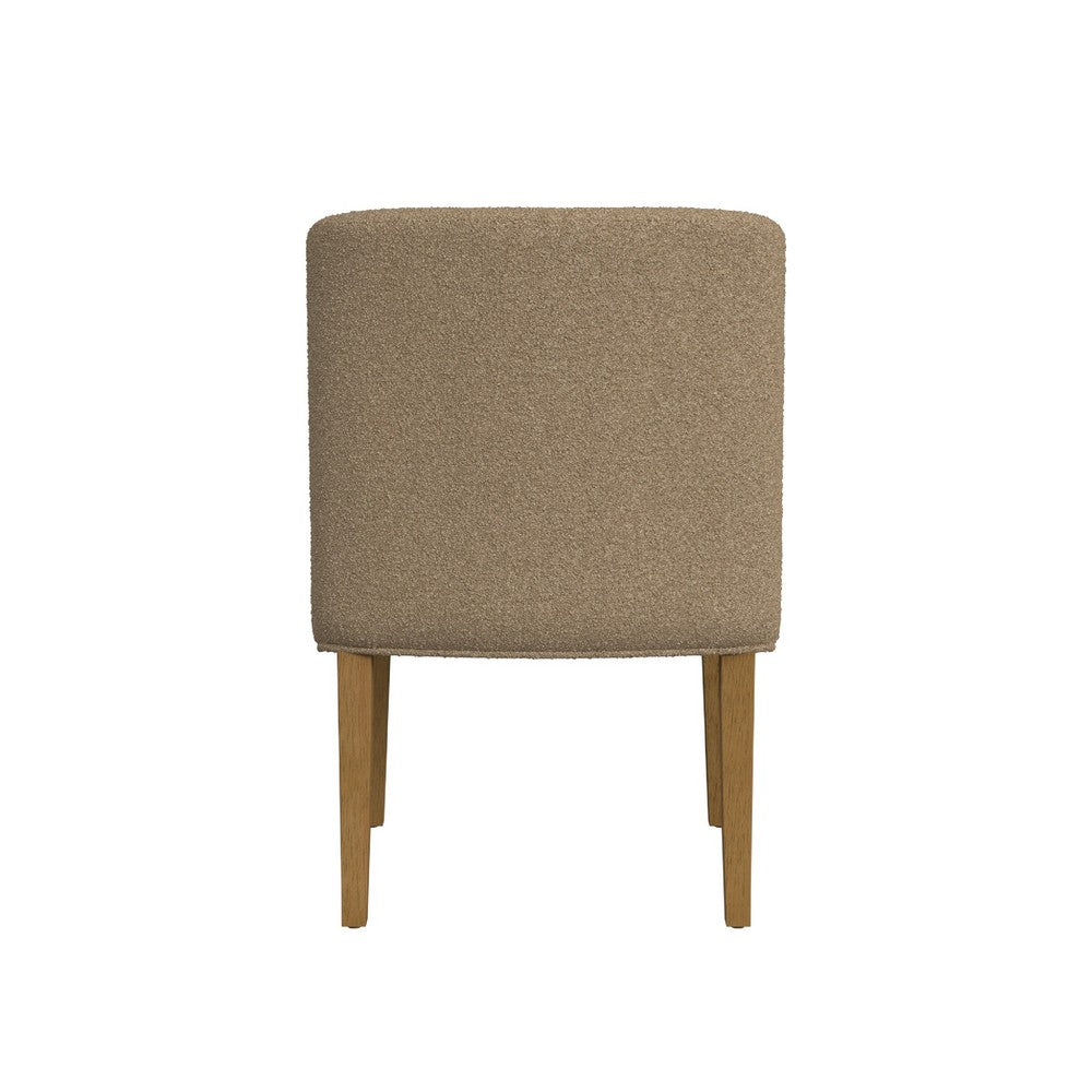 Kip Dining Chair with Honey Oak Wood Legs, Soft Brown Textured Boucle -BM334499