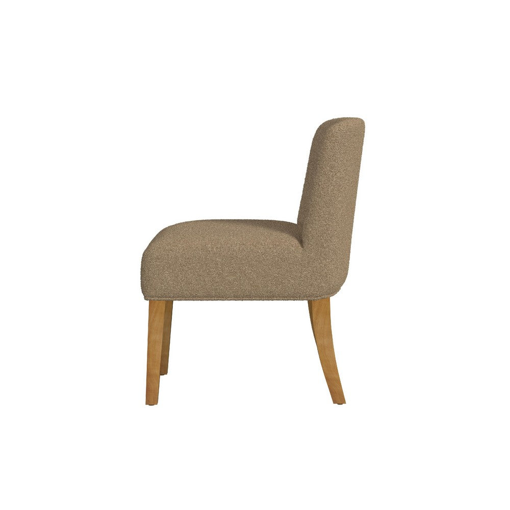 Kip Dining Chair with Honey Oak Wood Legs, Soft Brown Textured Boucle -BM334499