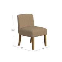 Kip Dining Chair with Honey Oak Wood Legs, Soft Brown Textured Boucle -BM334499