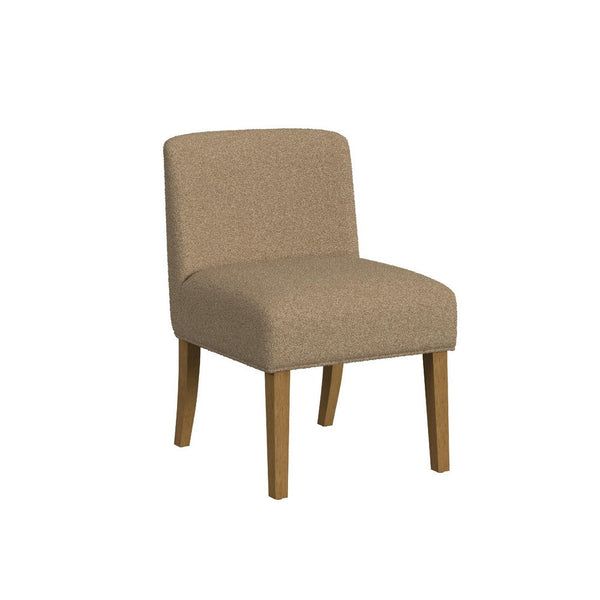 Kip Dining Chair with Honey Oak Wood Legs, Soft Brown Textured Boucle -BM334499