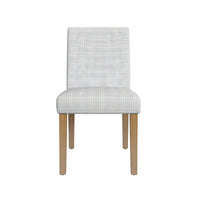 Kip Dining Chair, Honey Oak Wood, Cream Mini Grid Pattern Woven Fabric -BM334500