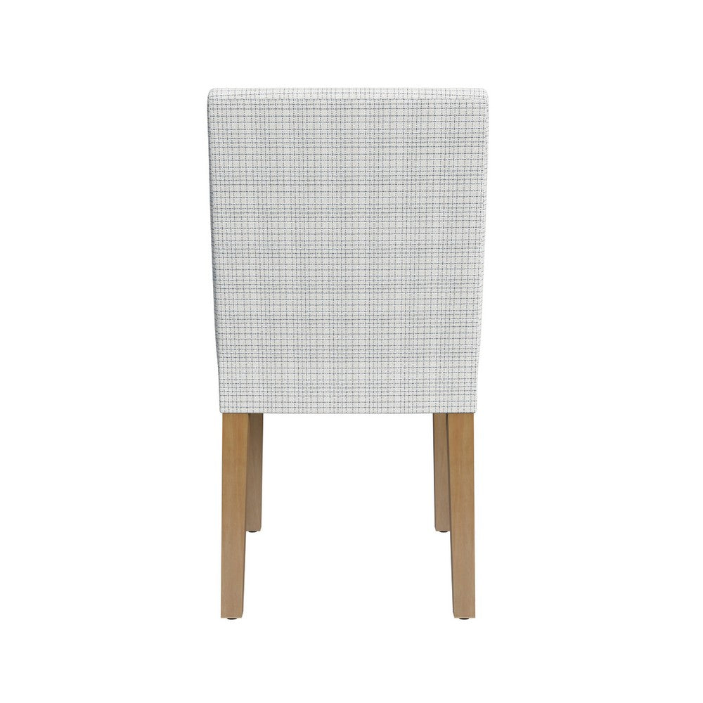 Kip Dining Chair, Honey Oak Wood, Cream Mini Grid Pattern Woven Fabric -BM334500