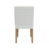 Kip Dining Chair, Honey Oak Wood, Cream Mini Grid Pattern Woven Fabric -BM334500