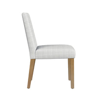 Kip Dining Chair, Honey Oak Wood, Cream Mini Grid Pattern Woven Fabric -BM334500
