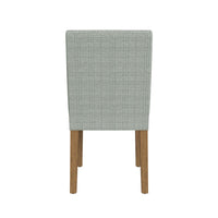 Kip Dining Chair, Honey Oak Wood, Green Mini Grid Pattern Woven Fabric -BM334501