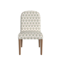 Mio Dining Chair with Rounded Back, Sage Paisley Medallion Fabric -BM334502