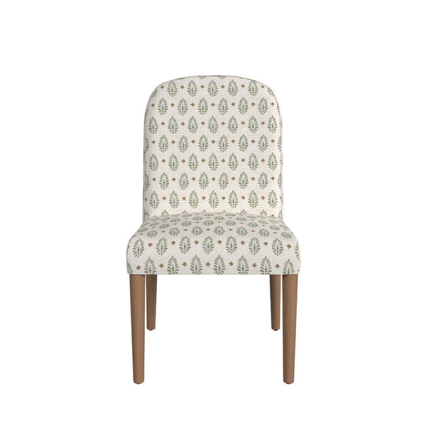 Mio Dining Chair with Rounded Back, Sage Paisley Medallion Fabric -BM334502
