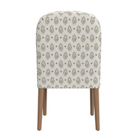 Mio Dining Chair with Rounded Back, Sage Paisley Medallion Fabric -BM334502