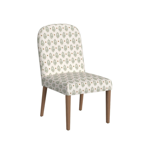 Mio Dining Chair with Rounded Back, Sage Paisley Medallion Fabric -BM334502