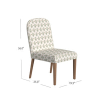 Mio Dining Chair with Rounded Back, Sage Paisley Medallion Fabric -BM334502