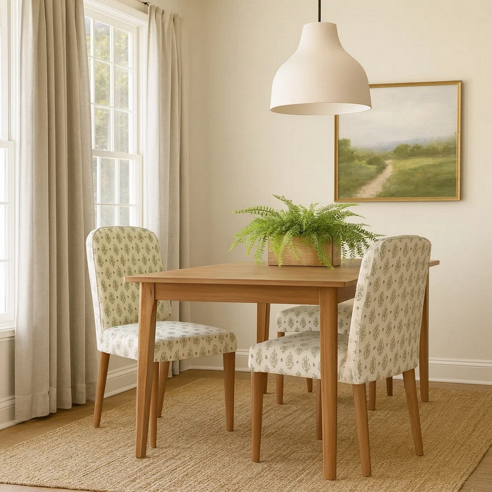 Mio Dining Chair with Rounded Back, Sage Paisley Medallion Fabric -BM334502