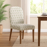 Mio Dining Chair with Rounded Back, Sage Paisley Medallion Fabric -BM334502