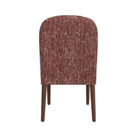 Mio Dining Chair with Rounded Back, Dark Walnut, Brown Chenille Fabric -BM334503