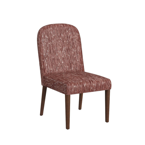 Mio Dining Chair with Rounded Back, Dark Walnut, Brown Chenille Fabric -BM334503