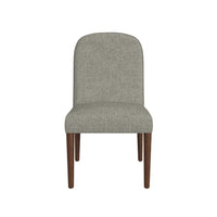 Mio Dining Chair with Rounded Back, Dark Walnut, Gray Woven Fabric -BM334504