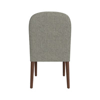 Mio Dining Chair with Rounded Back, Dark Walnut, Gray Woven Fabric -BM334504