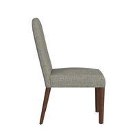 Mio Dining Chair with Rounded Back, Dark Walnut, Gray Woven Fabric -BM334504