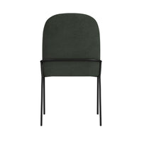Nik Dining Chair with Curved Backrest, Matte Black Metal, Green Velvet -BM334506
