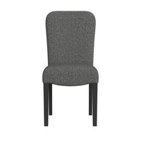 Dining Chair Set of 2, Modern Rounded Back, Black Woven Fabric -BM334509