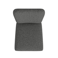 Dining Chair Set of 2, Modern Rounded Back, Black Woven Fabric -BM334509