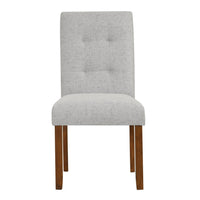 Rei Dining Chair Set of 2, Wood Frame, Tufted Gray Woven Fabric -BM334512