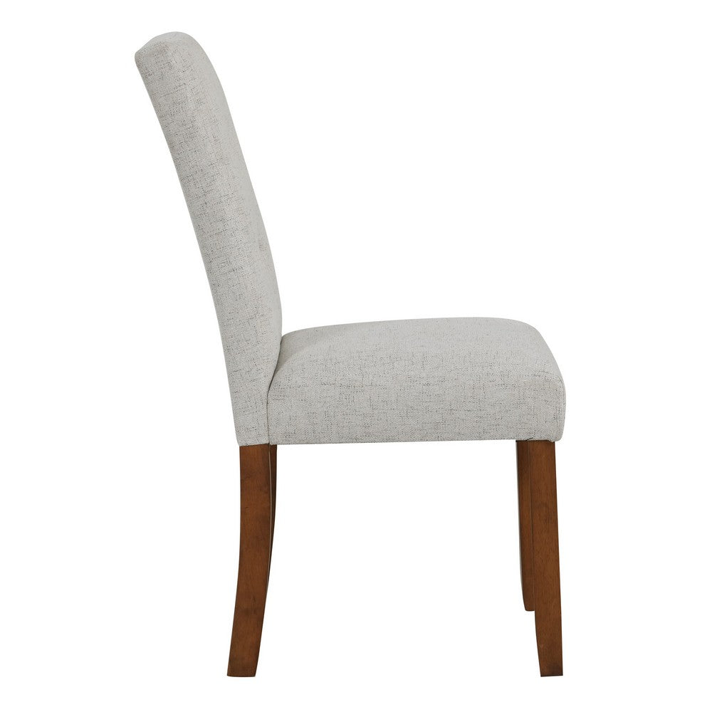 Rei Dining Chair Set of 2, Wood Frame, Tufted Gray Woven Fabric -BM334512