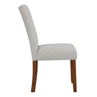 Rei Dining Chair Set of 2, Wood Frame, Tufted Gray Woven Fabric -BM334512