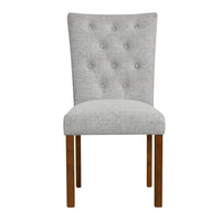 Rei Parsons Dining Chair Set of 2, Gray Woven Button Tufted Fabric -BM334513