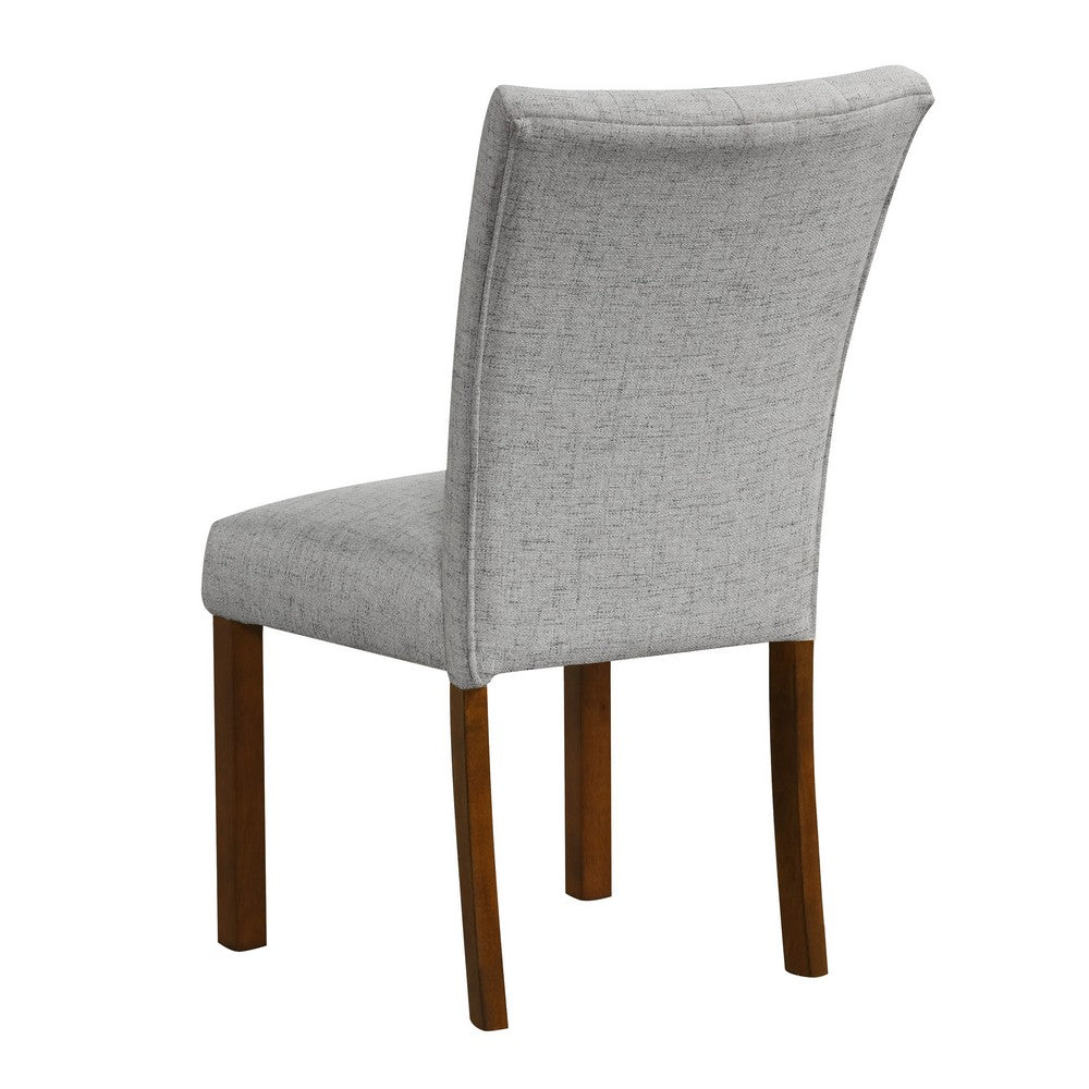 Rei Parsons Dining Chair Set of 2, Gray Woven Button Tufted Fabric -BM334513