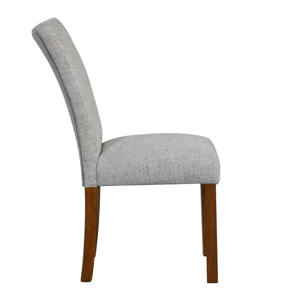 Rei Parsons Dining Chair Set of 2, Gray Woven Button Tufted Fabric -BM334513