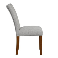 Rei Parsons Dining Chair Set of 2, Gray Woven Button Tufted Fabric -BM334513